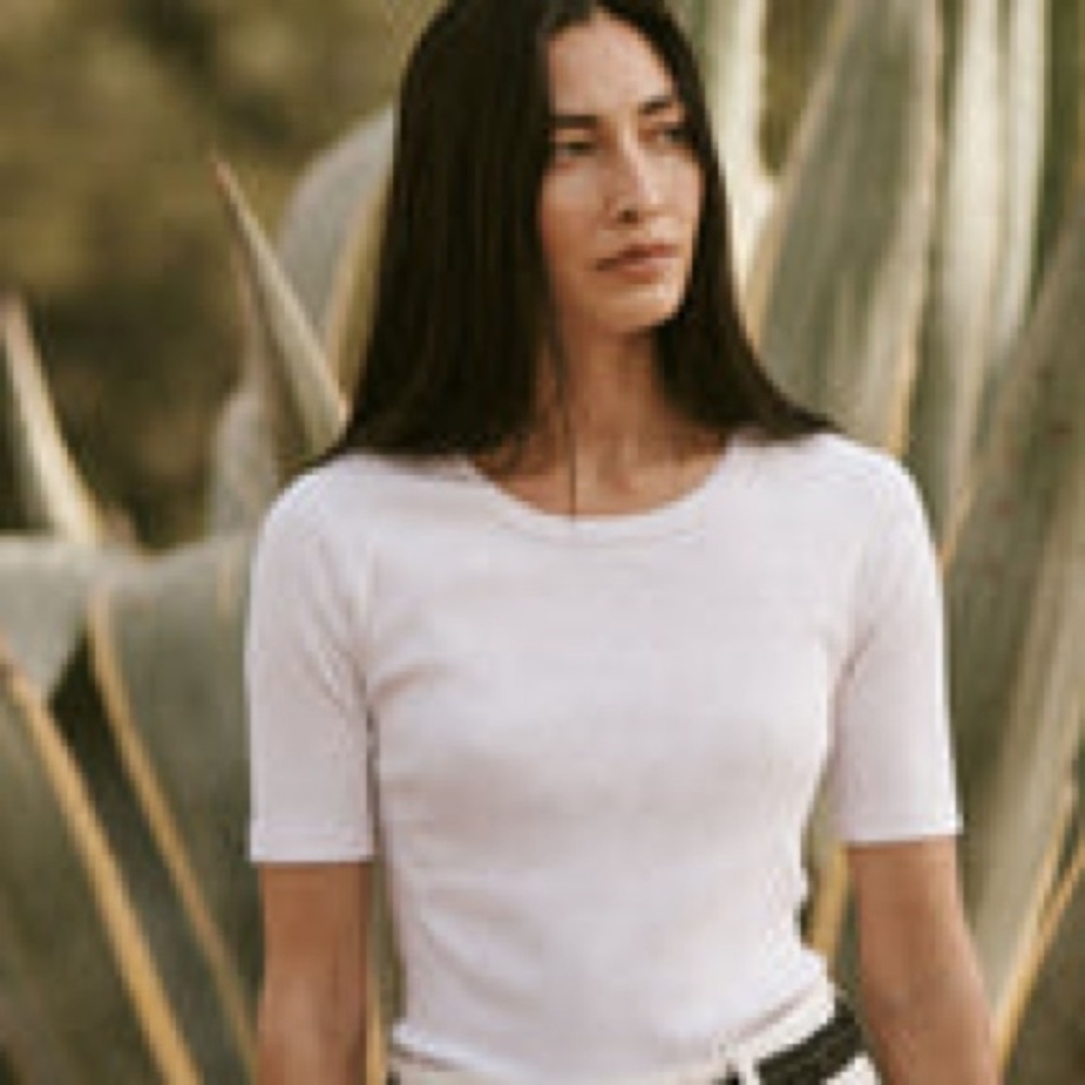 Buck Mason White Surplus Rib Tee